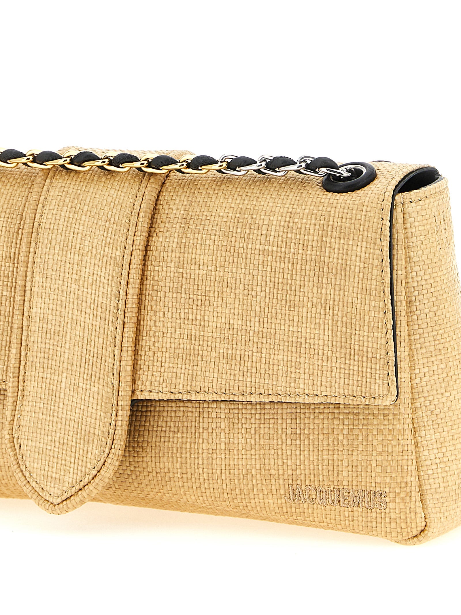 Jacquemus Le Bambino Chaîne Shoulder Bag — Beige Raffia-Effect | Women
