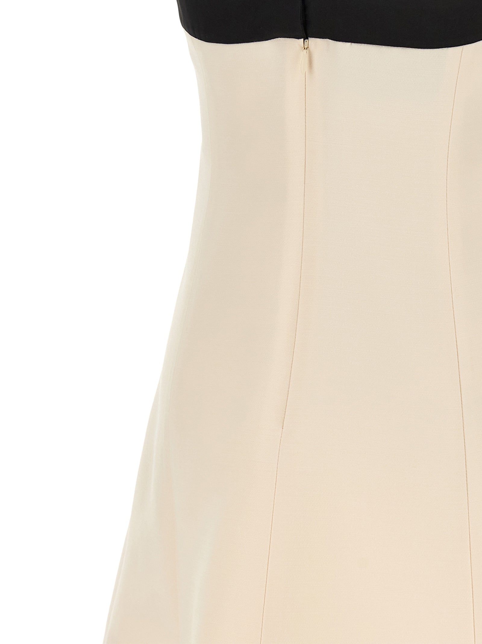 Valentino Garavani White & Black Crêpe Couture Mini Dress with Contrast Bow
