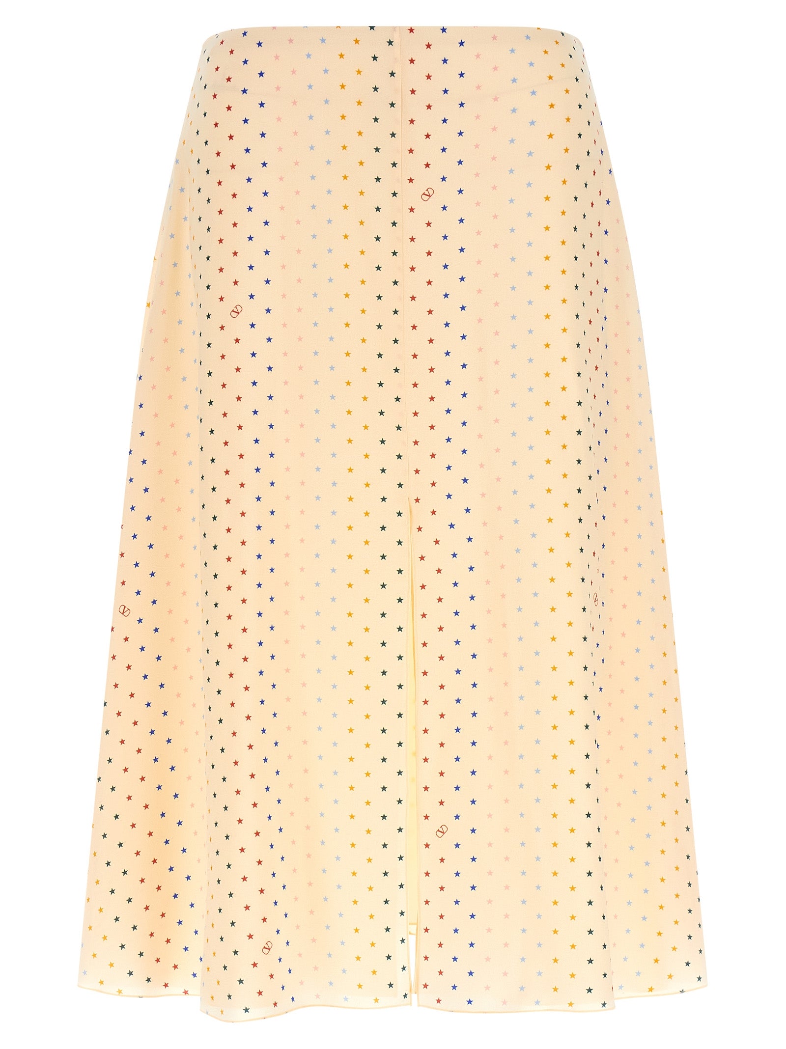 Valentino Garavani Stelline Multicolor Silk Midi Skirt Flared