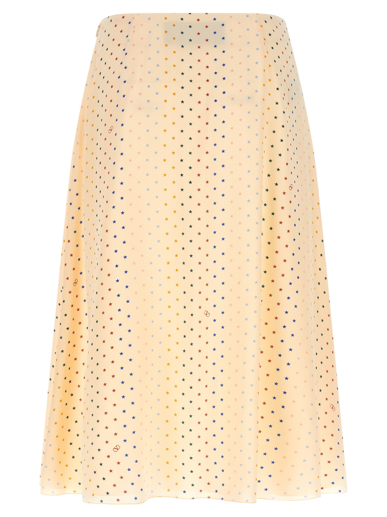 Valentino Garavani Stelline Multicolor Silk Midi Skirt Flared