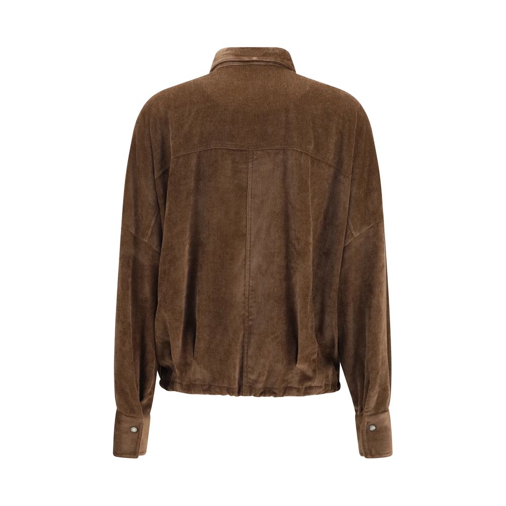 Brunello Cucinelli Brown Corduroy Viscose Shirt AW26