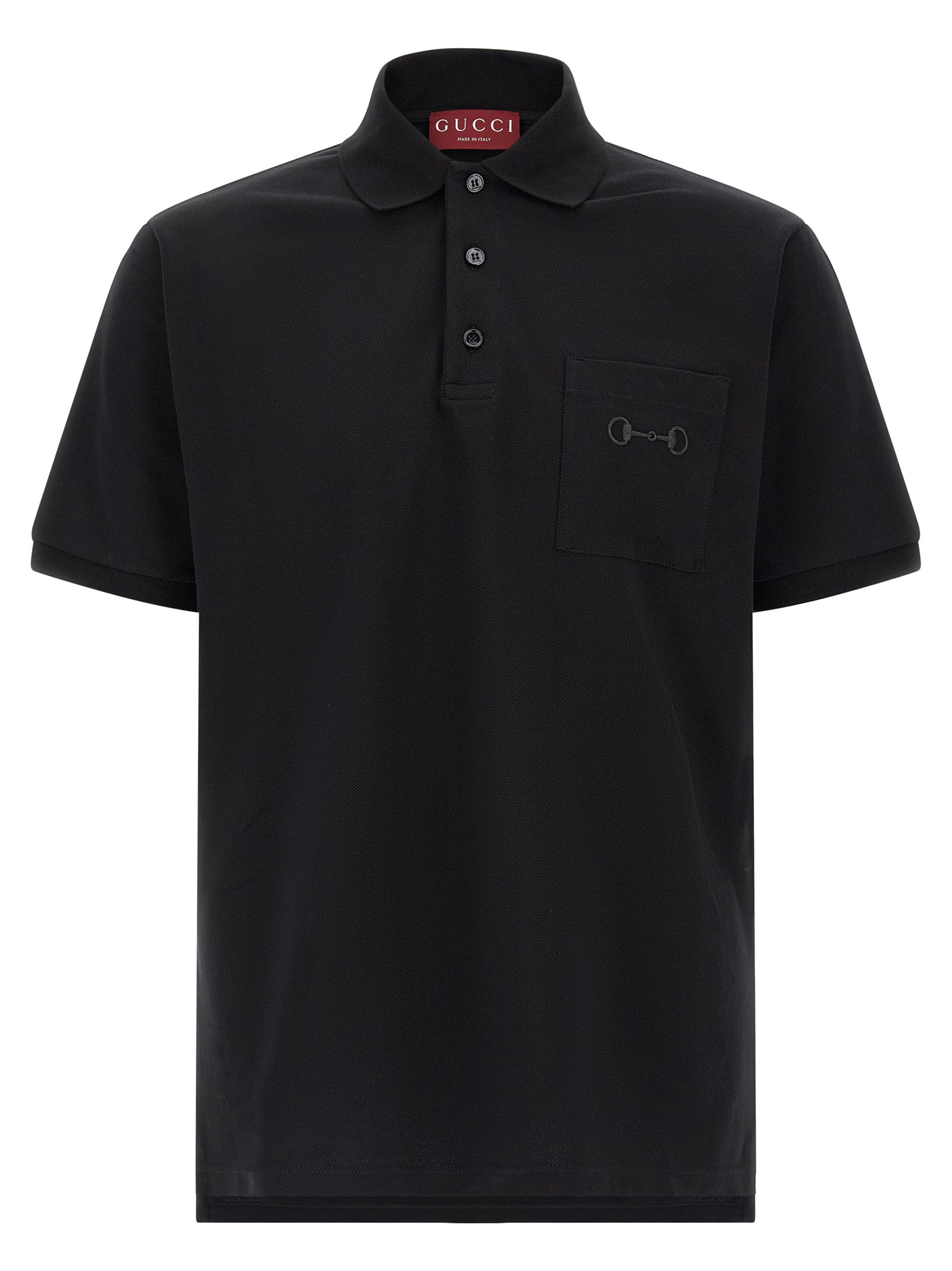 Gucci Morsetto Piqué Cotton Polo Shirt — Black | Men