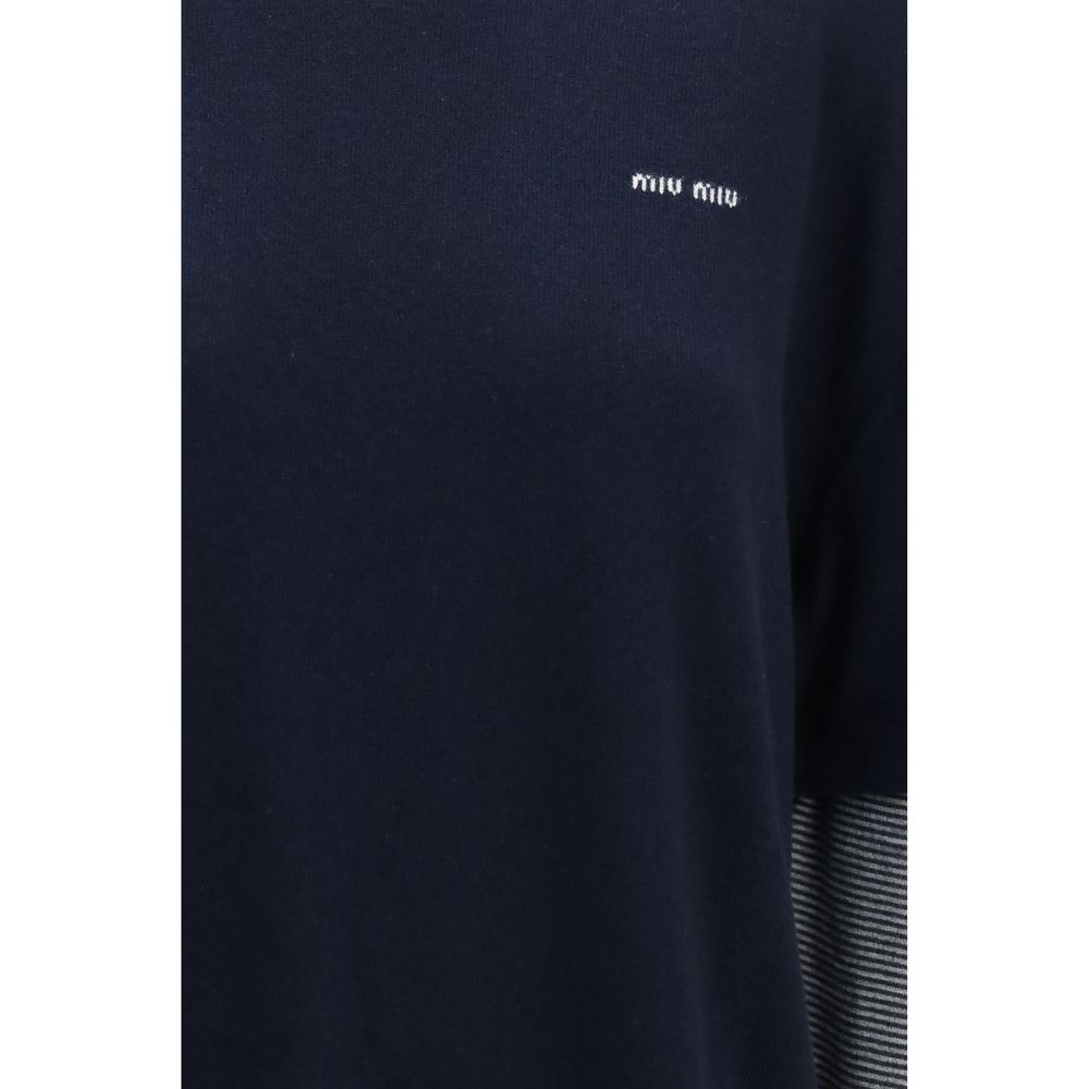Long-sleeve layered Sweater by Miu Miu