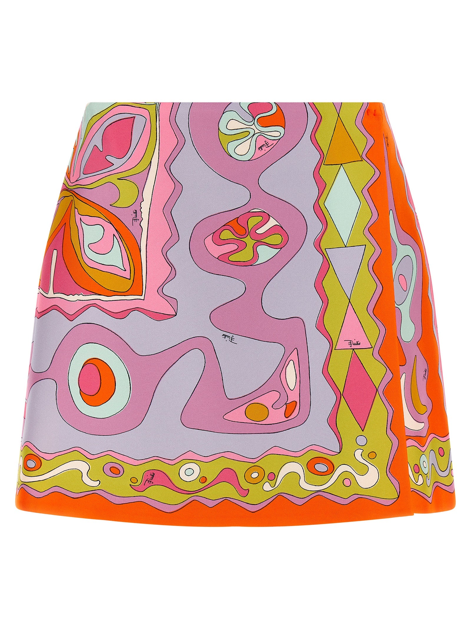 Emilio Pucci Silk Twill Wrap Skirt — Multicolor Abstract Print | Women