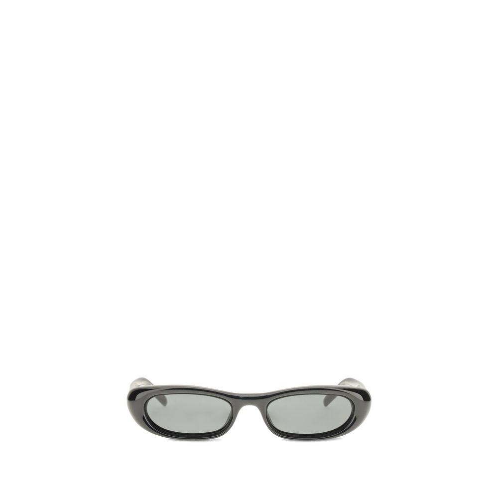 Saint Laurent Oval Tortoiseshell Acetate Sunglasses in Black | AW26