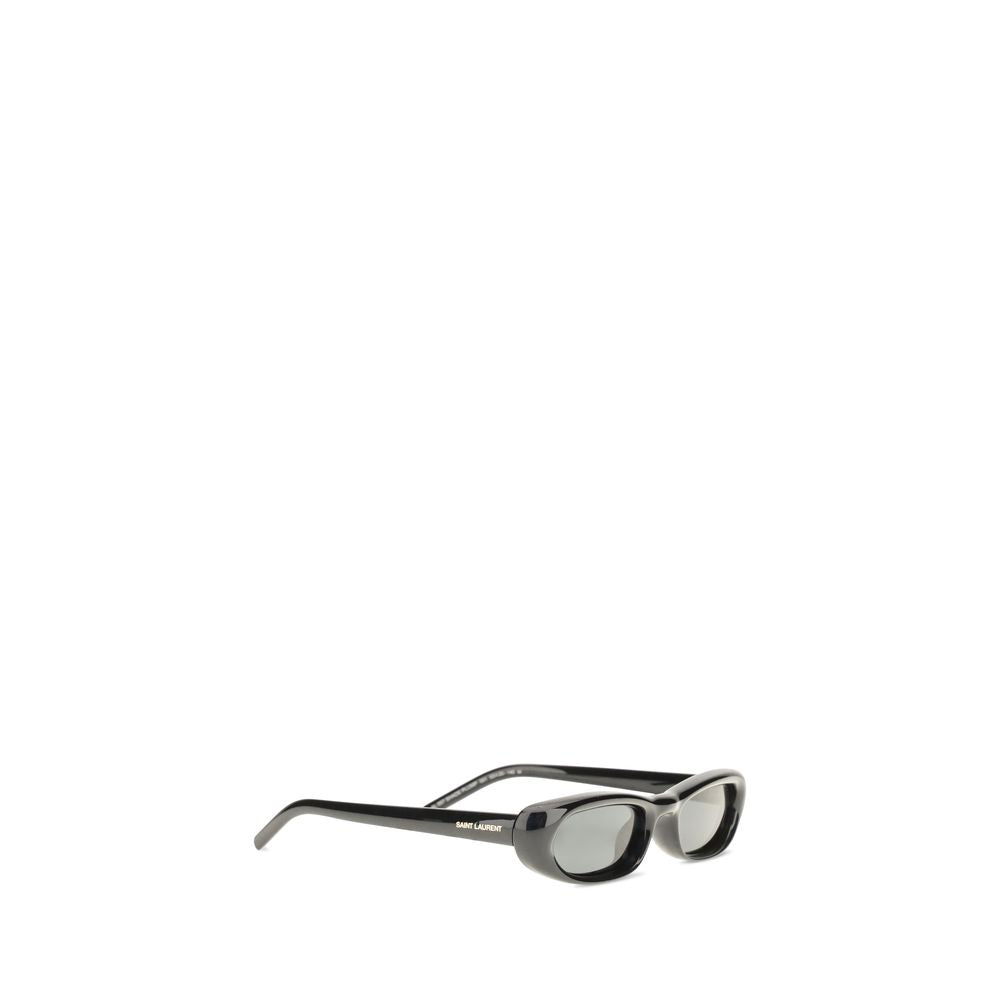 Saint Laurent Oval Tortoiseshell Acetate Sunglasses in Black | AW26