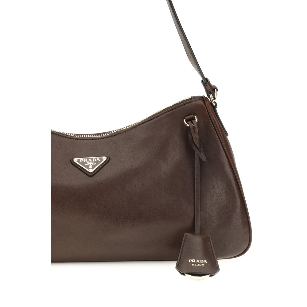 Prada Aimée Shoulder Bag — Brown Calfskin | AW26 | Women