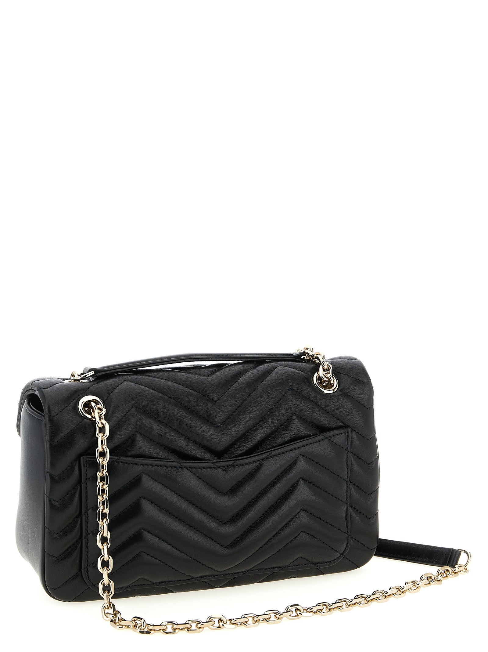Gucci GG Marmont Matelassé Shoulder Bag — Black Chevron Lambskin | Women