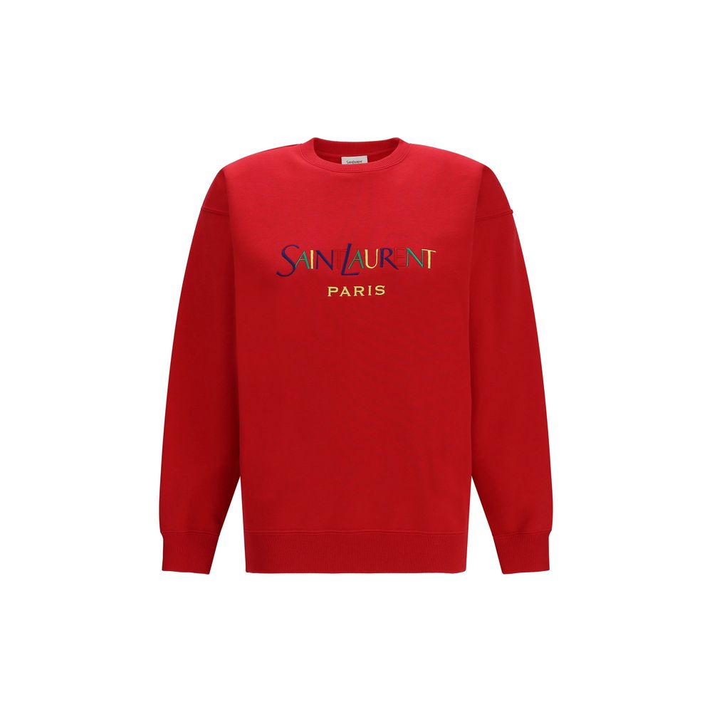 Saint Laurent Paris Embroidered Cotton Sweatshirt — Multicolor | Women