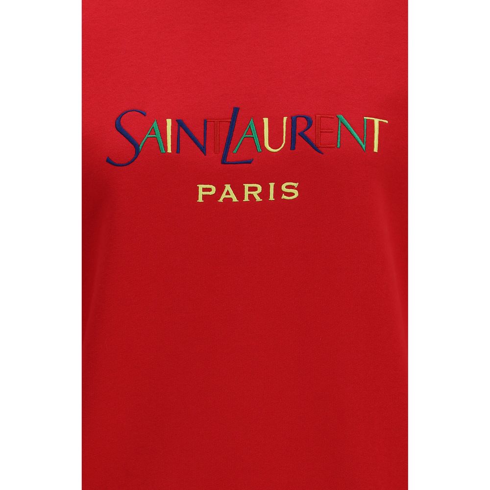 Saint Laurent Paris Embroidered Cotton Sweatshirt — Multicolor | Women