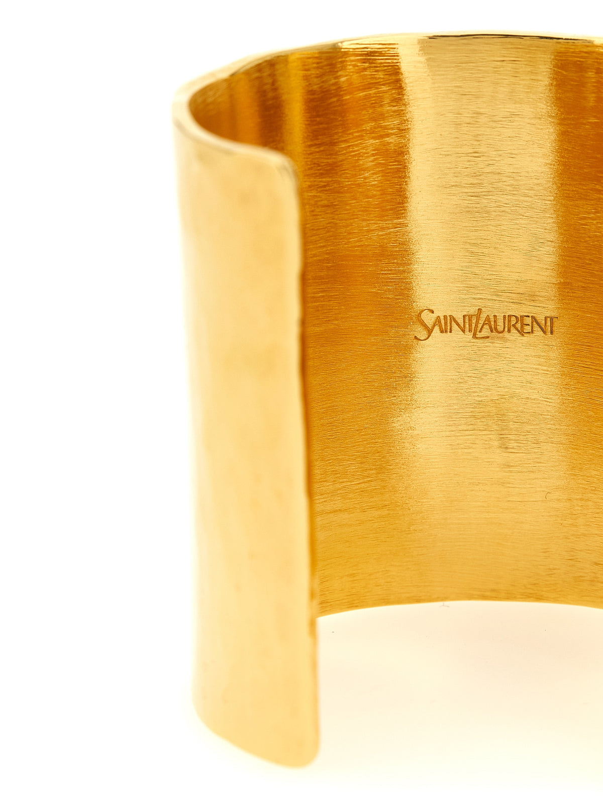 Saint Laurent Cassandre Brass Cuff Bracelet in Gold | Made in Italy