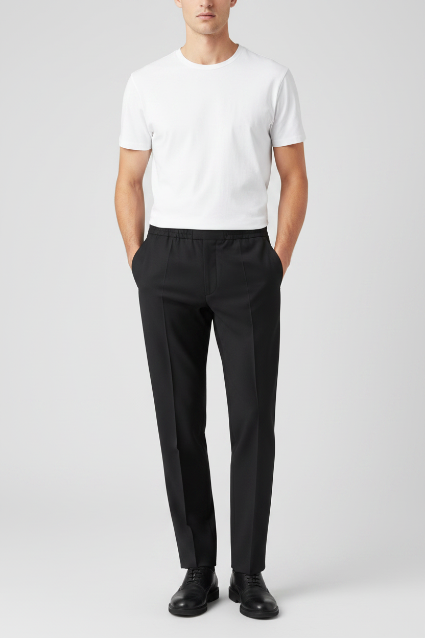 Valentino Garavani Black Cotton Gabardine Chino Pants VLogo Embroidery AW26
