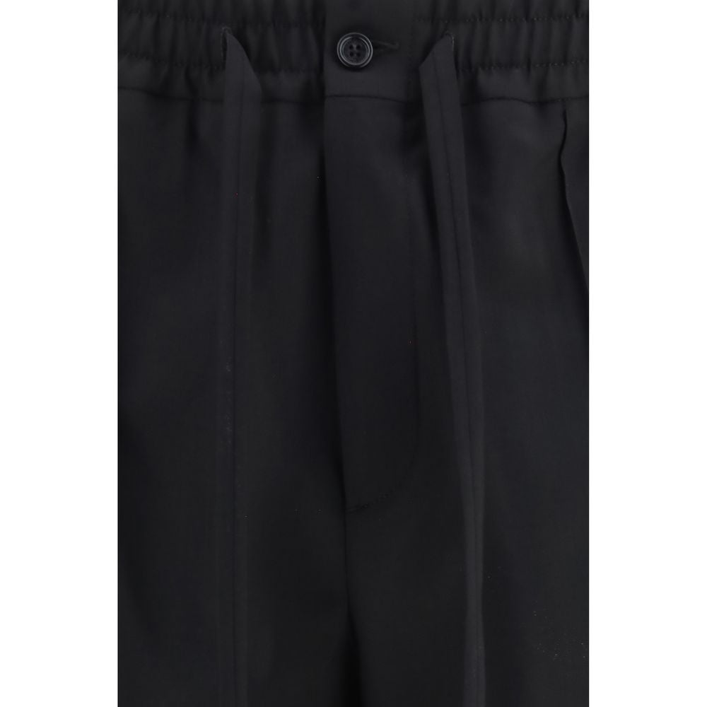 Valentino Garavani Black Cotton Gabardine Chino Pants VLogo Embroidery AW26
