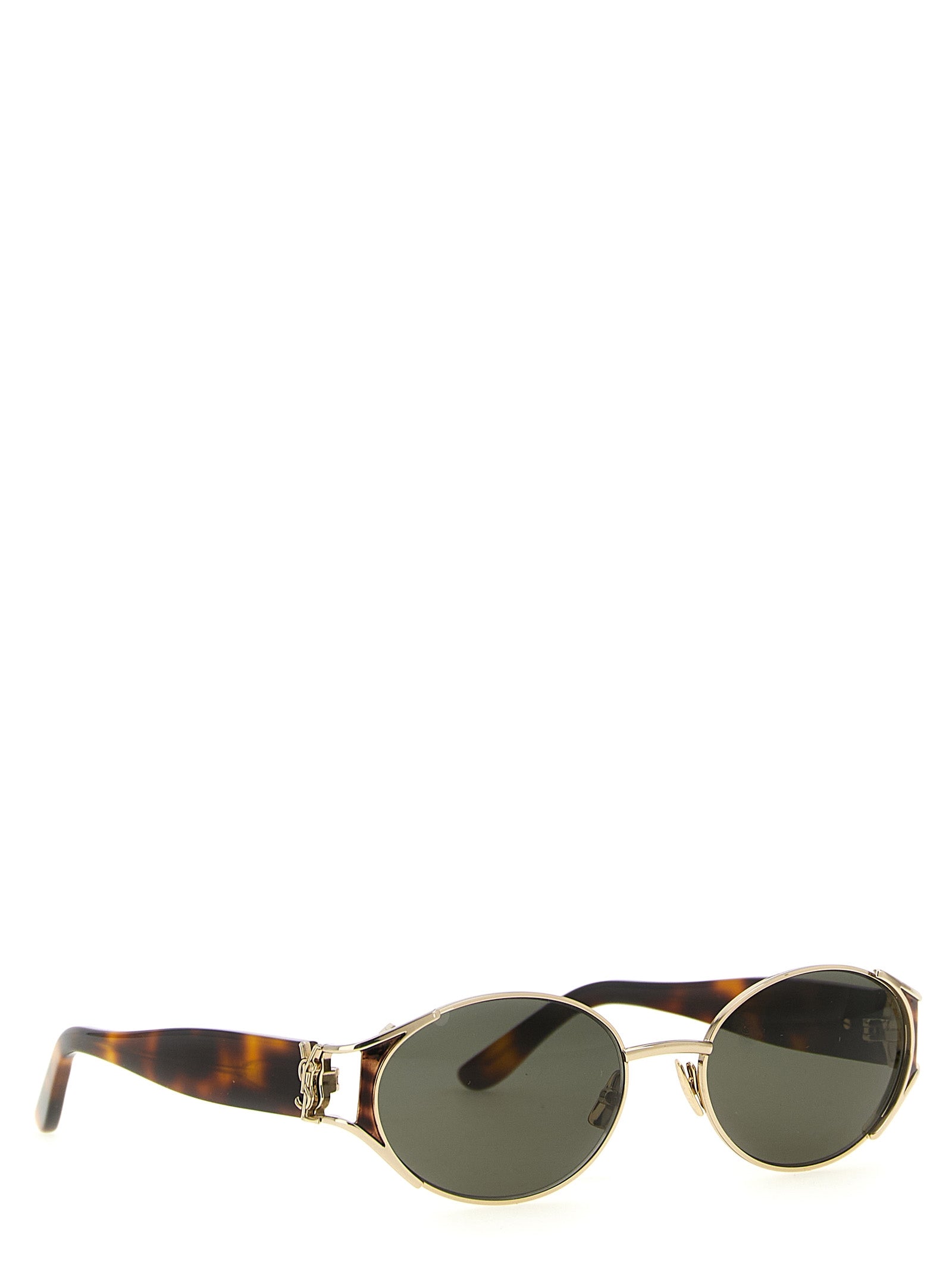 Saint Laurent SL M919 Havana Acetate Oval Sunglasses Cassandre Gold Hinge