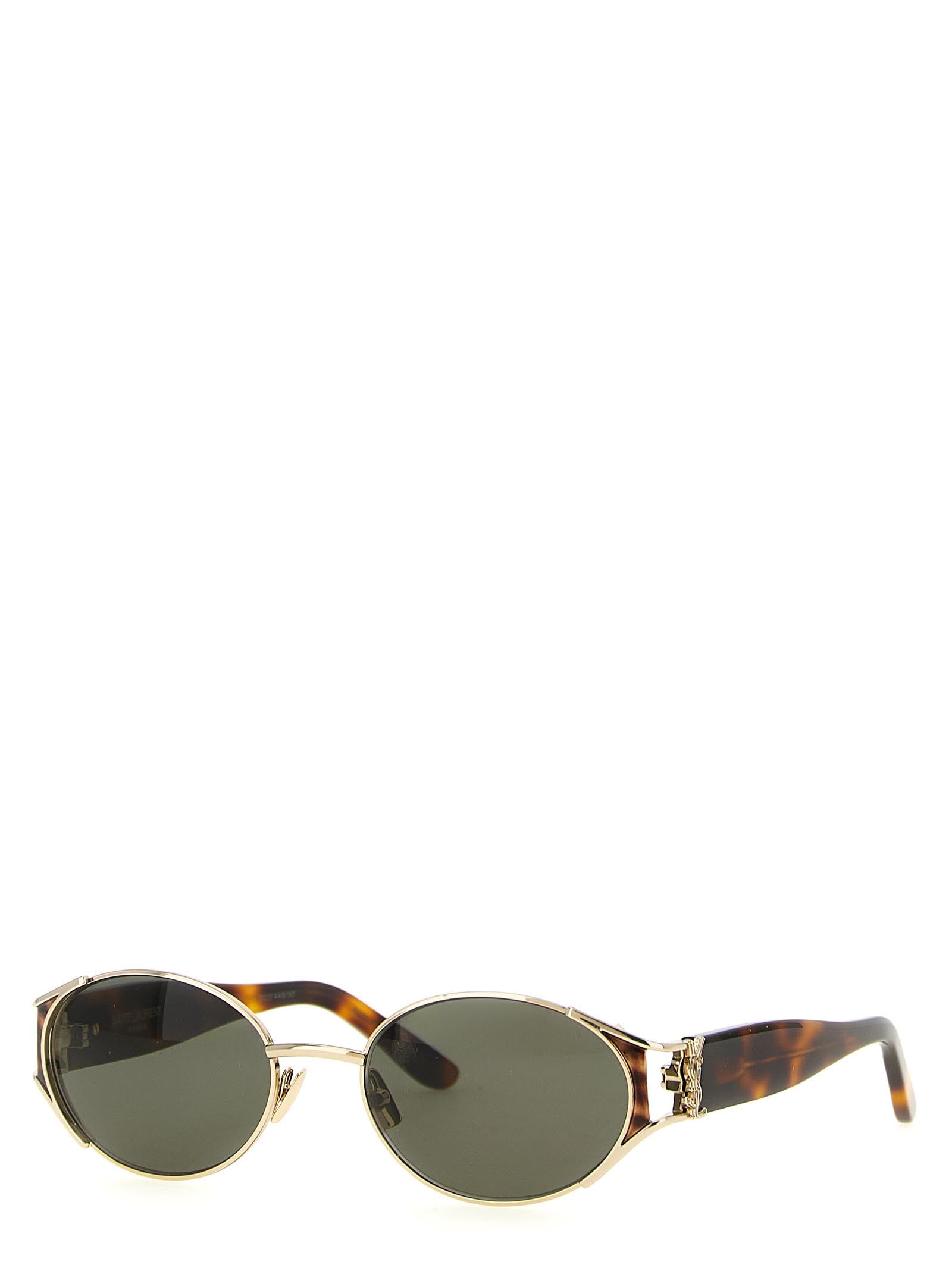 Saint Laurent SL M919 Havana Acetate Oval Sunglasses Cassandre Gold Hinge