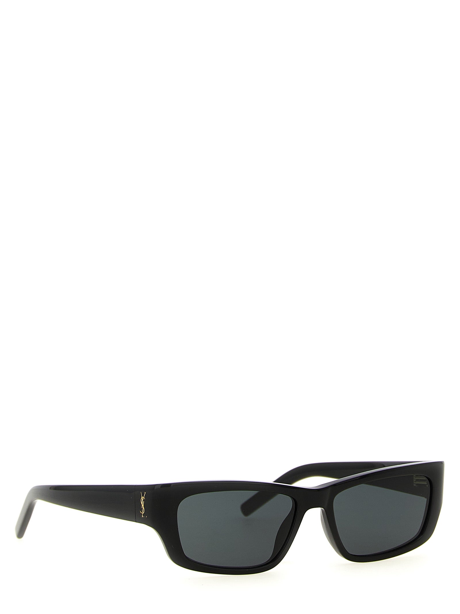 Saint Laurent SL M182 Jazz Black Acetate Cat-Eye Sunglasses Cassandre Gold
