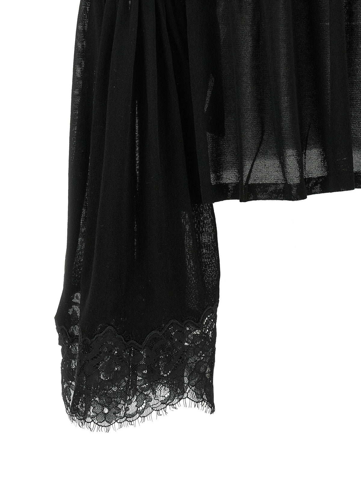 Zimmermann Valiant Lace Carré Bell Sleeve Blouse in Black