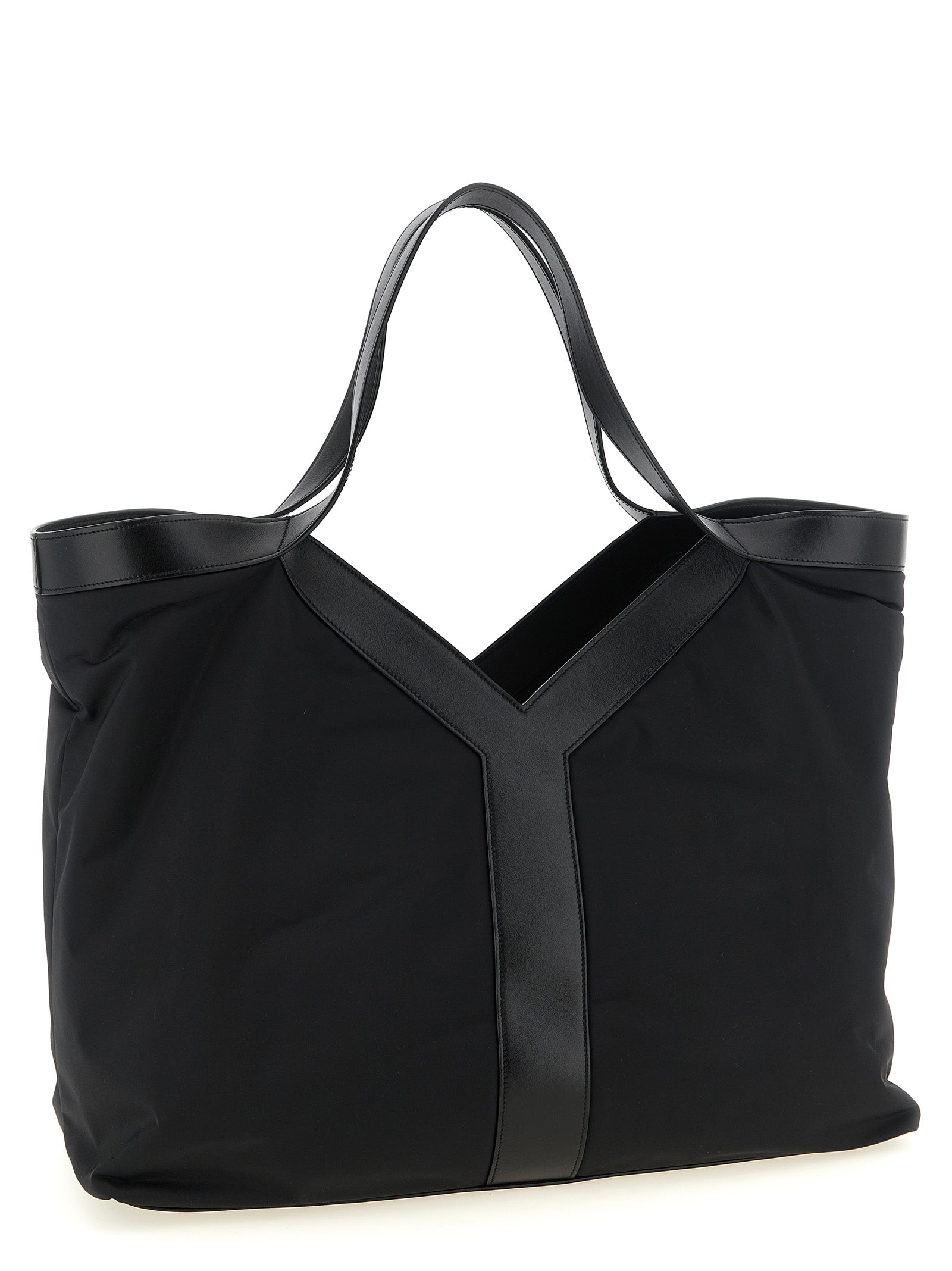 Saint Laurent Y Large Black Calfskin Tote Bag Econyl Men