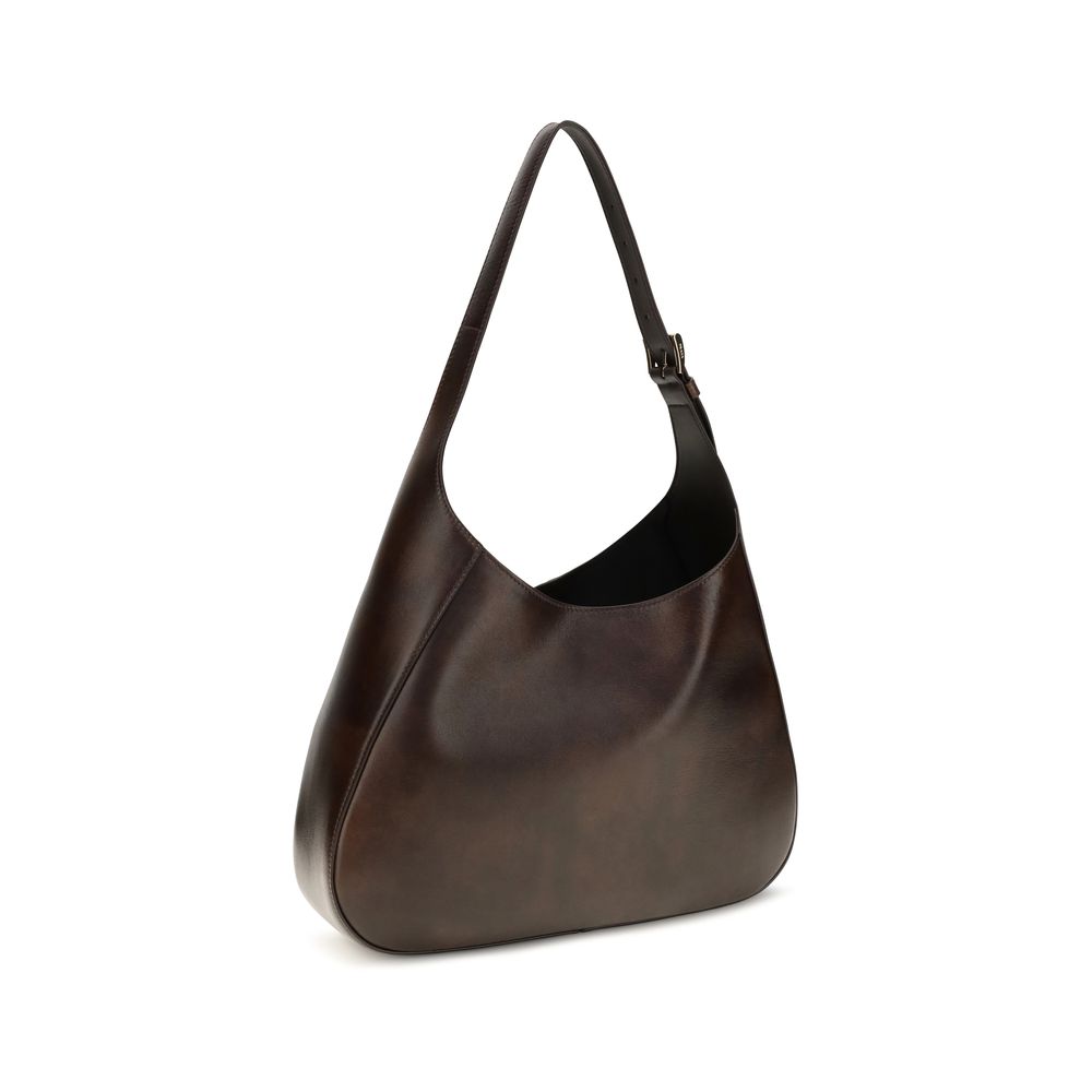Prada Boogie Medium Calf Leather Shoulder Bag in Brown | AW26