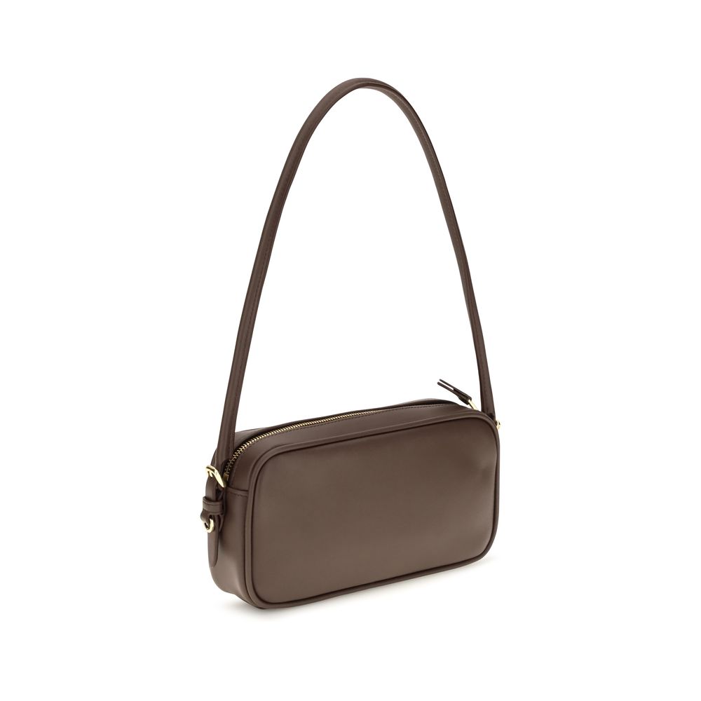 Miu Miu Tonal Logo Calf Leather Shoulder Bag in Brown | AW26