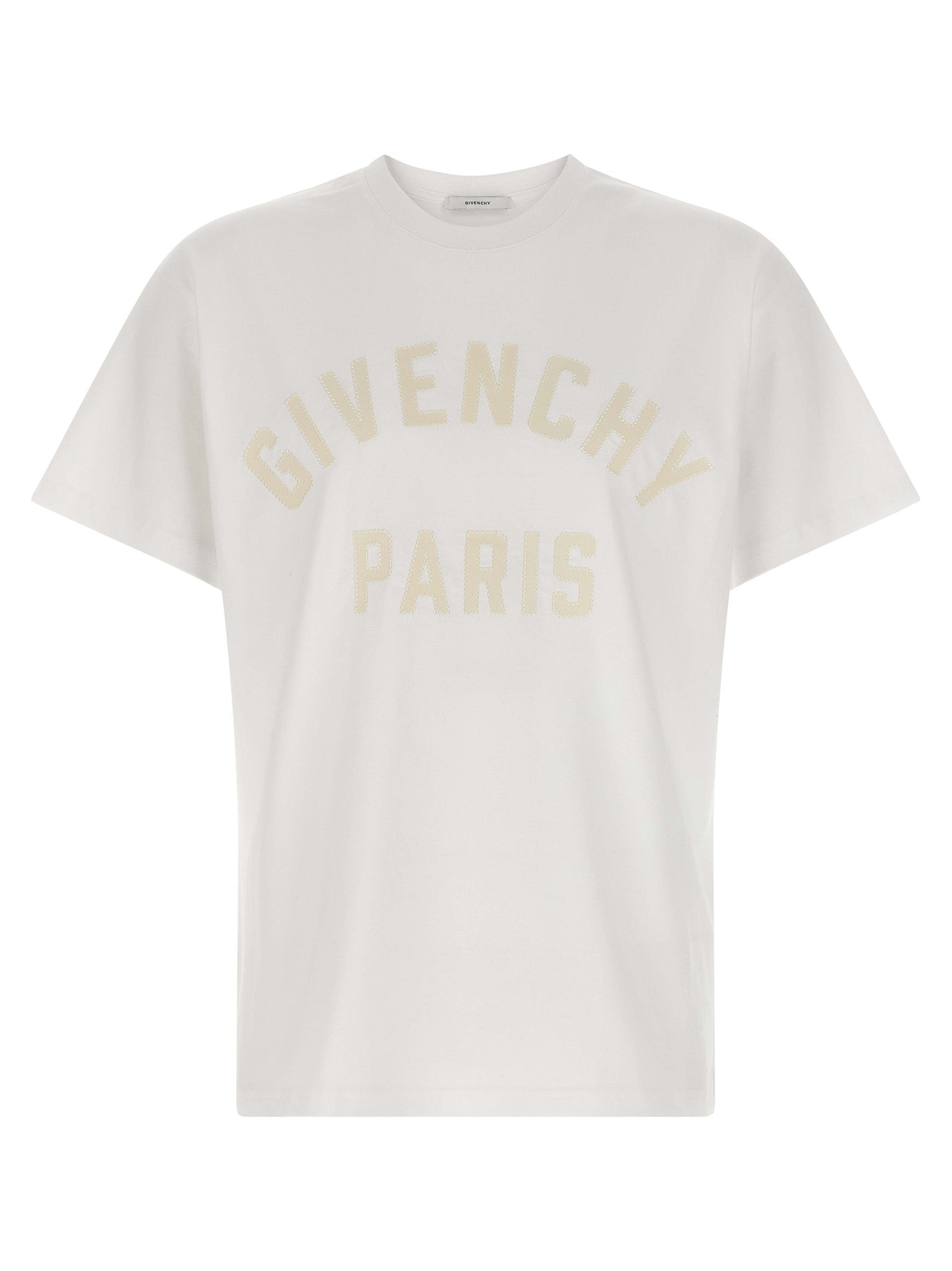 Givenchy White Cotton T-Shirt – Logo Patch