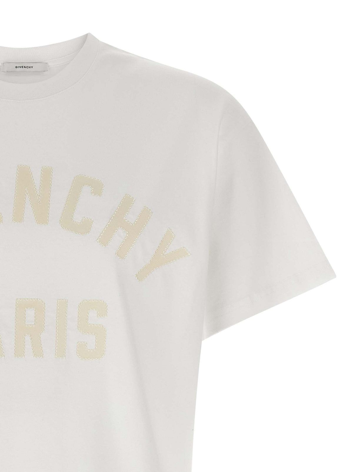 Givenchy White Cotton T-Shirt – Logo Patch