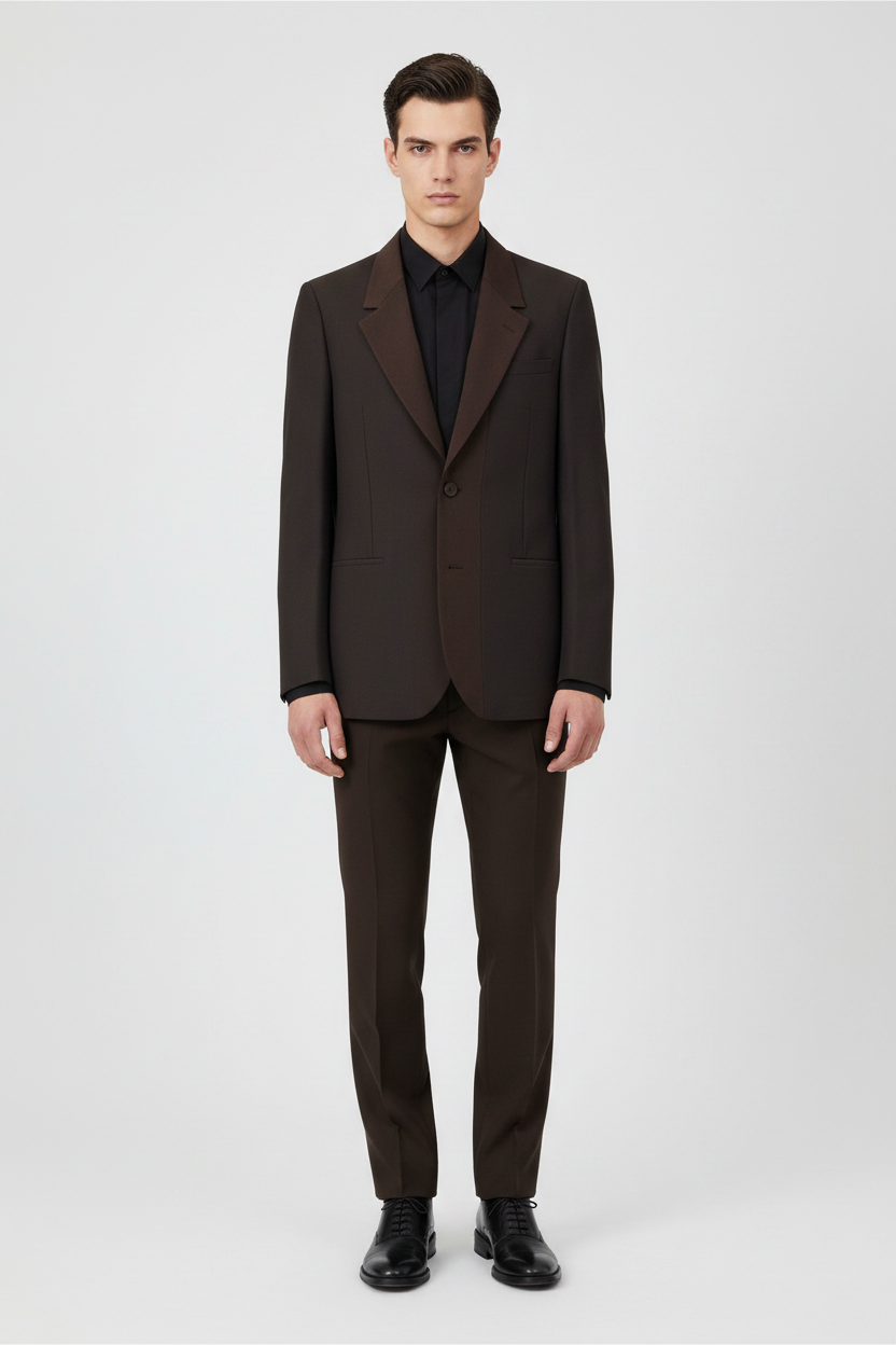 Fendi Brown Wool Crêpe Blazer – Silk Lapels