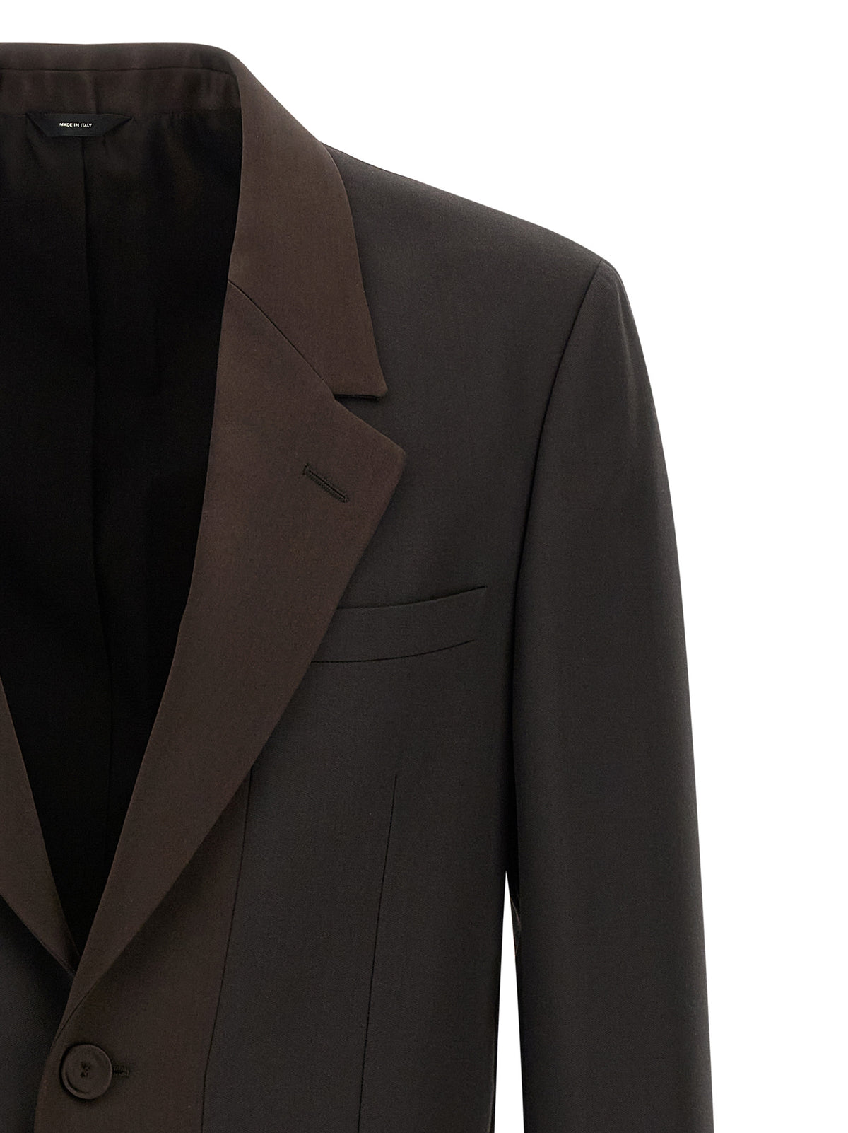 Fendi Brown Wool Crêpe Blazer – Silk Lapels