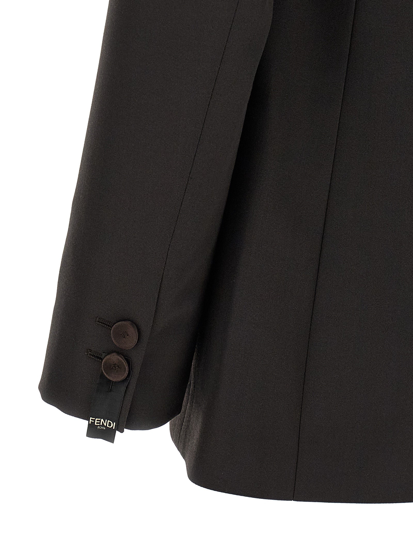 Fendi Brown Wool Crêpe Blazer – Silk Lapels