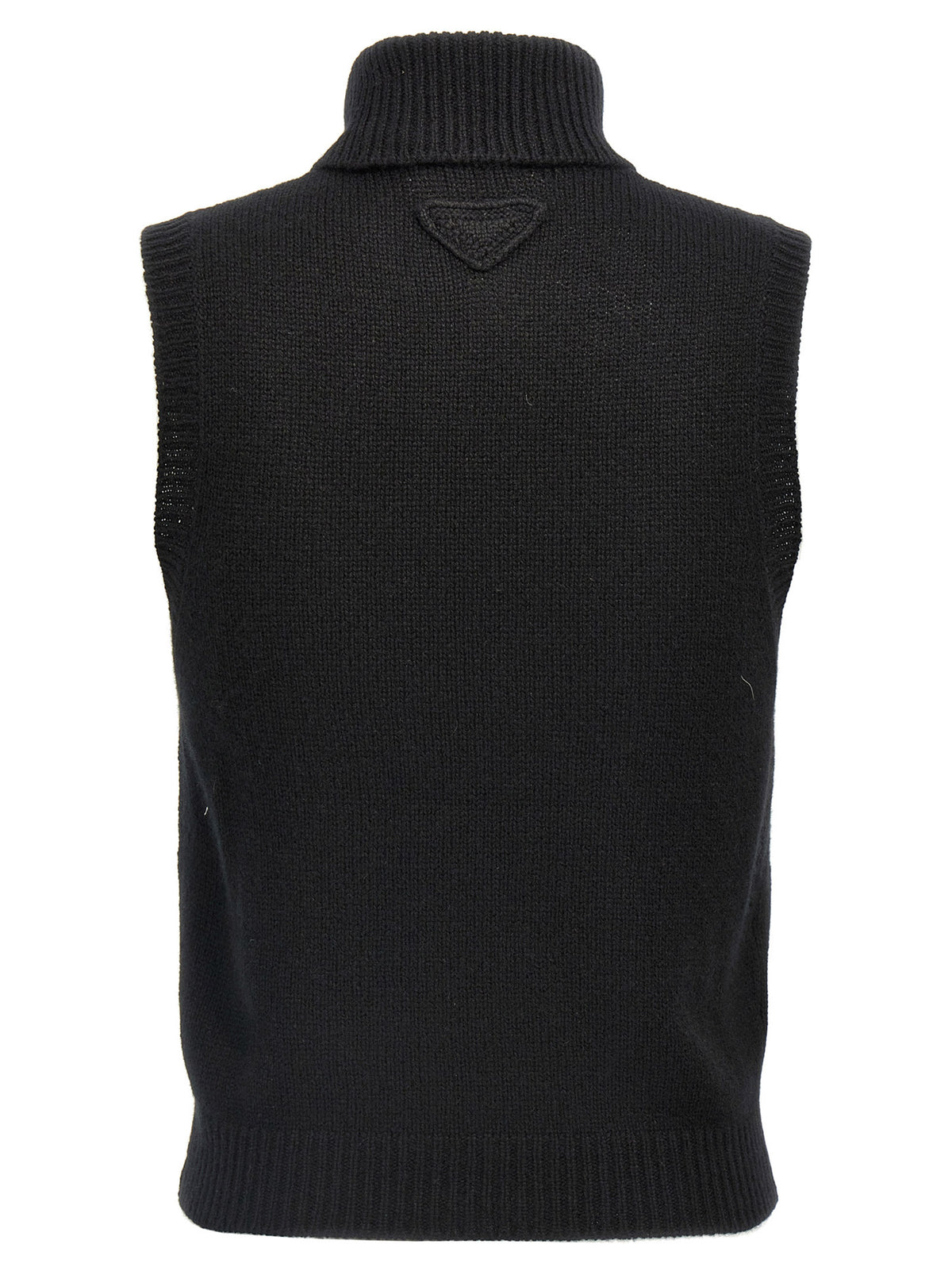 Prada Cashmere Sleeveless Vest Jacket in Black | Made in Italy