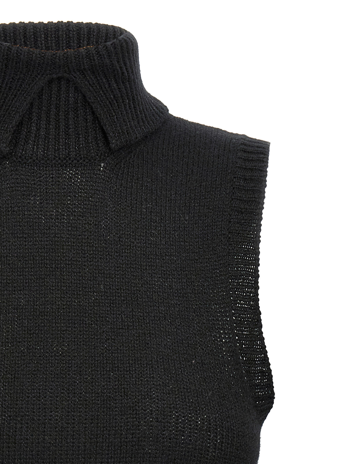Prada Cashmere Sleeveless Vest Jacket in Black | Made in Italy