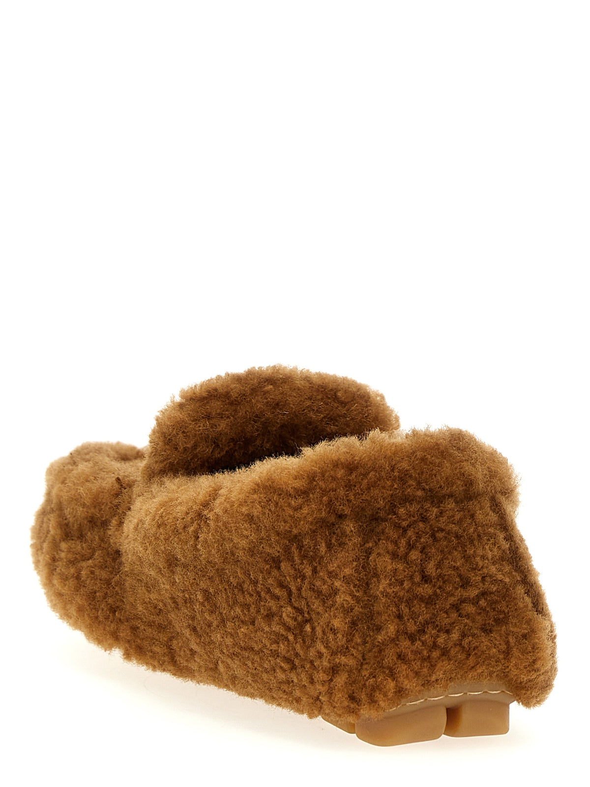 Prada Shearling Lamb Leather Loafers in Brown | Triangle Logo | Made in Italy