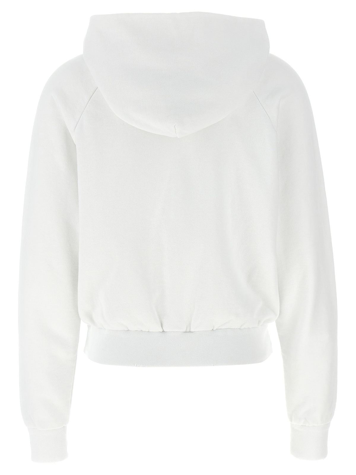 Prada Gauze Cotton Used-Effect Vintage Logo Hoodie in White
