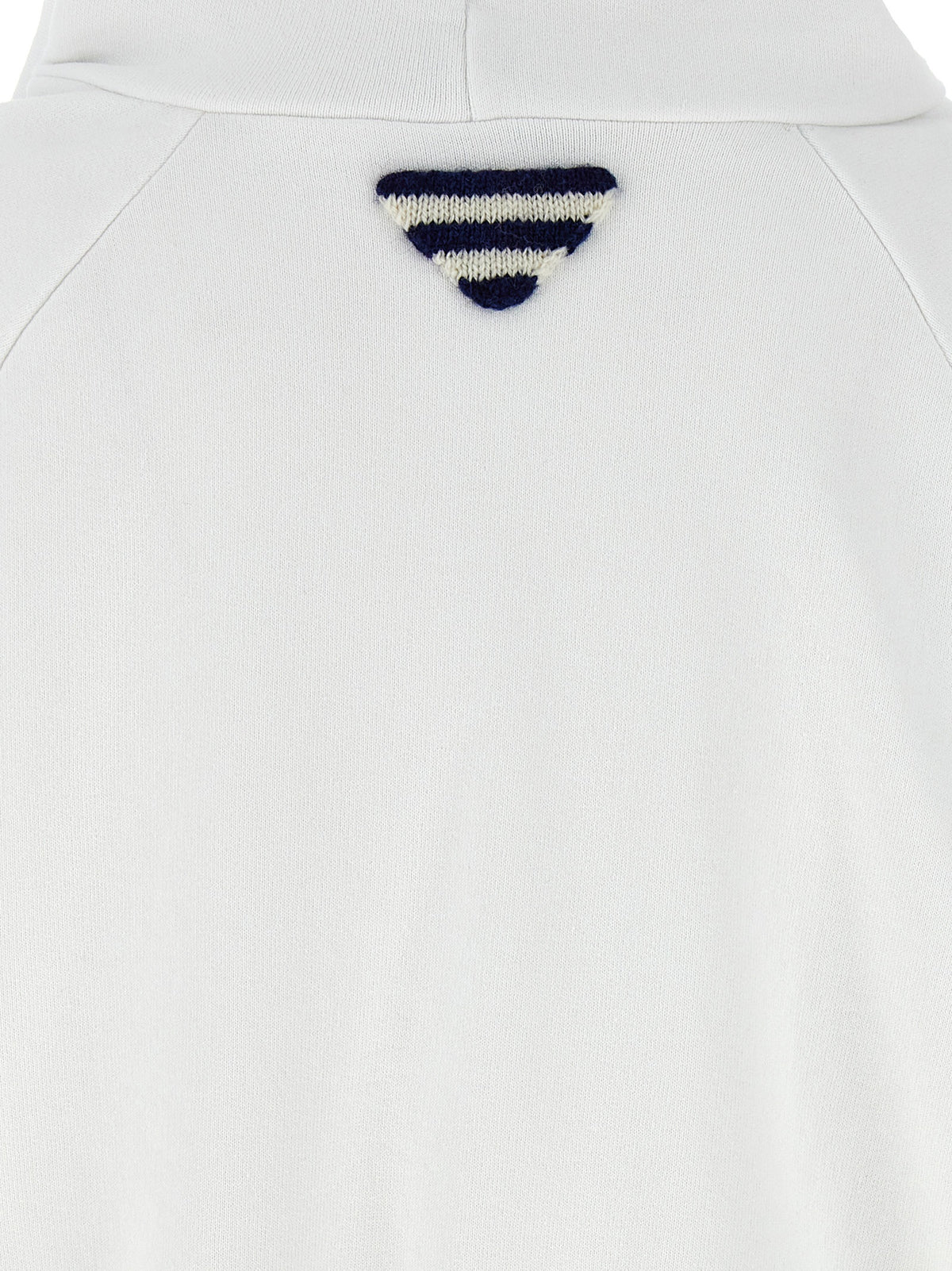 Prada Gauze Cotton Used-Effect Vintage Logo Hoodie in White