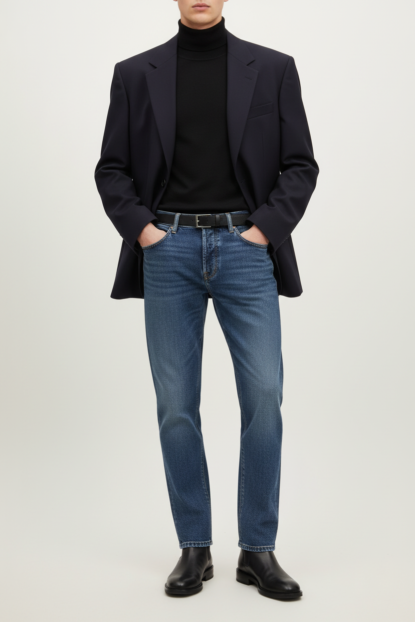 Prada Blue Cotton Straight-Leg Jeans