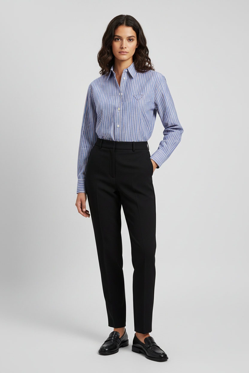 Prada Striped Cotton Poplin Shirt in Multicolor | Made in Italy