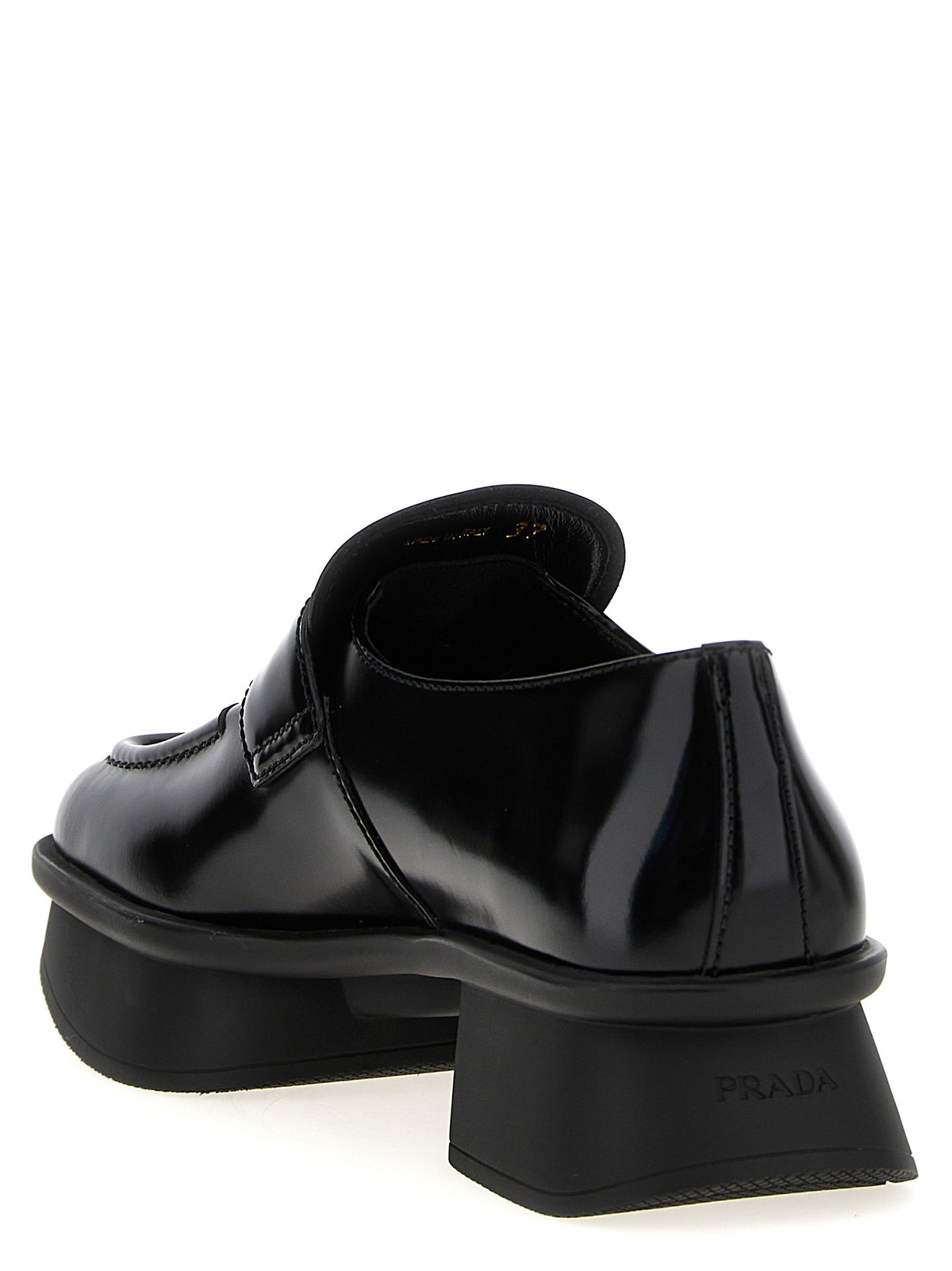 Prada Equal Calfskin Leather Slip-On Loafers in Black | Made in Italy