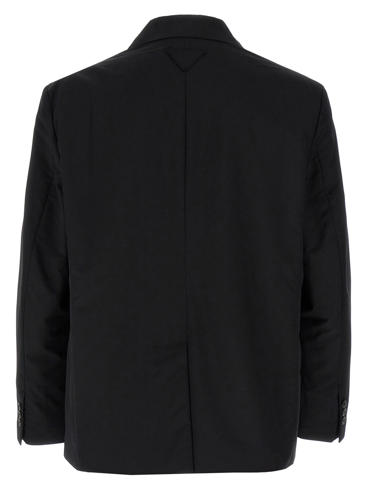 Prada Single-Breasted Virgin Wool & Polyamide Blazer in Black | Made in Italy