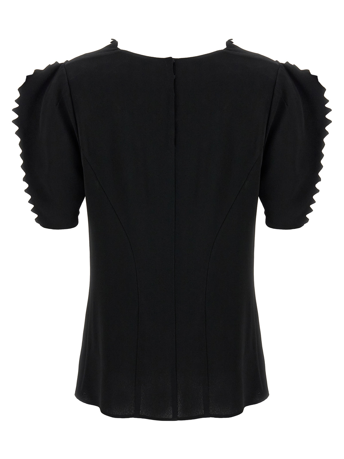Prada Crêpe Cady Draped Top in Black | Made in Italy