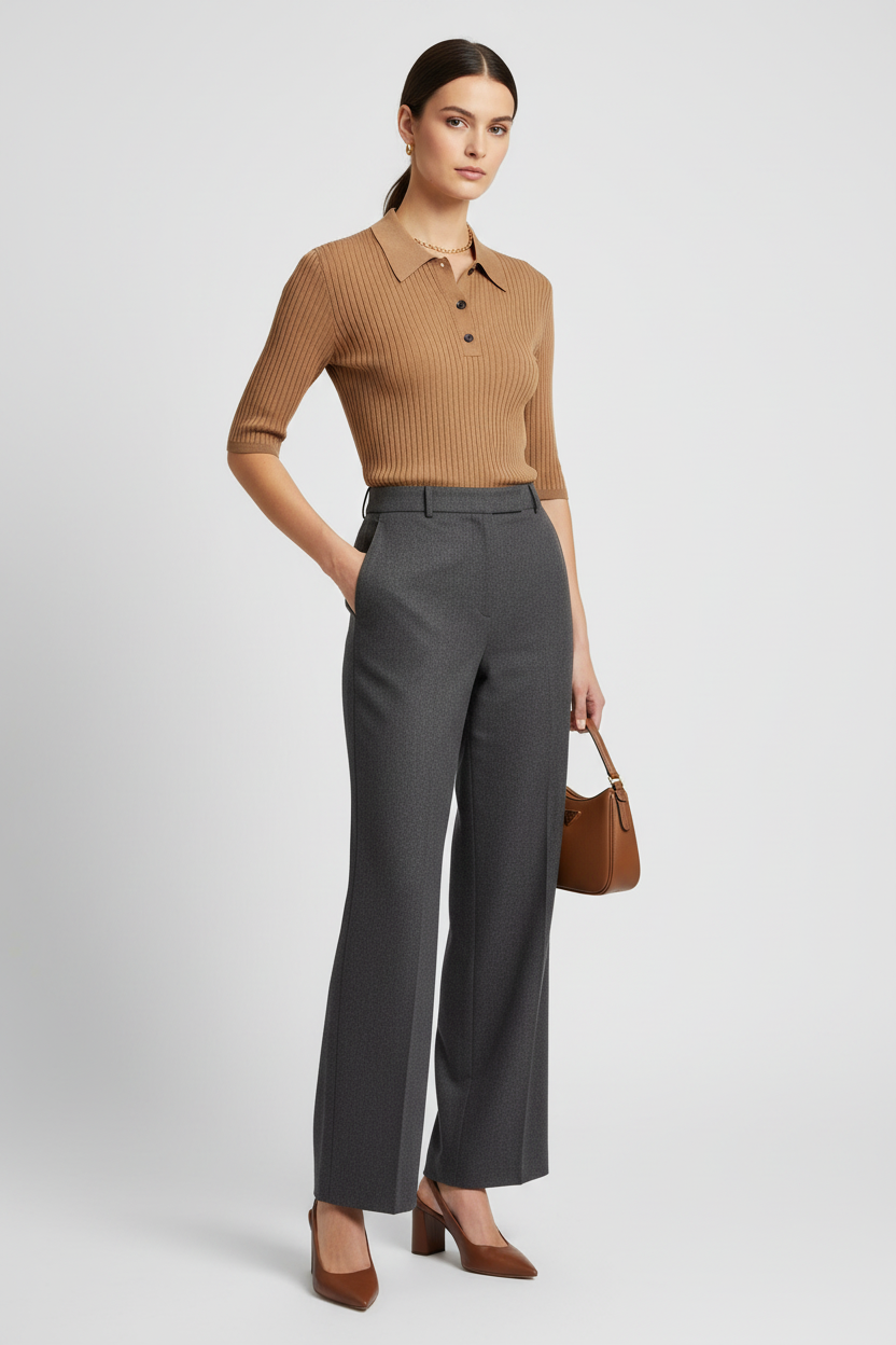 Prada Cotton Knit Polo Shirt in Beige | Made in Italy