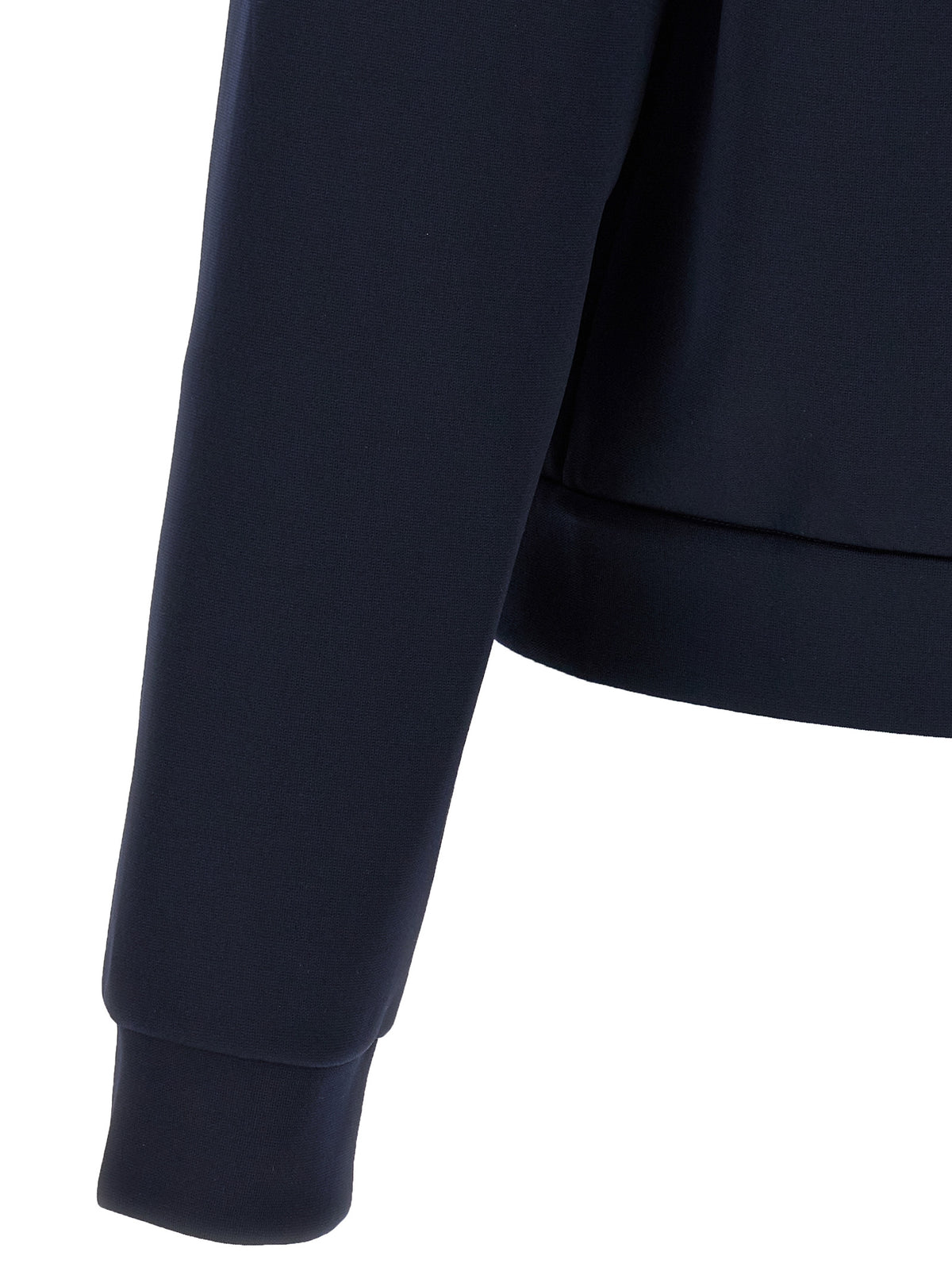 Prada Tech Fabric High Neck Zip Sweatshirt in Blue | Made in Italy