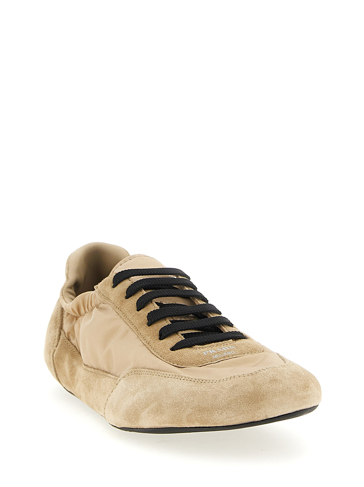 Prada Collapse Re-Nylon & Suede Sneakers in Beige | Made in Italy