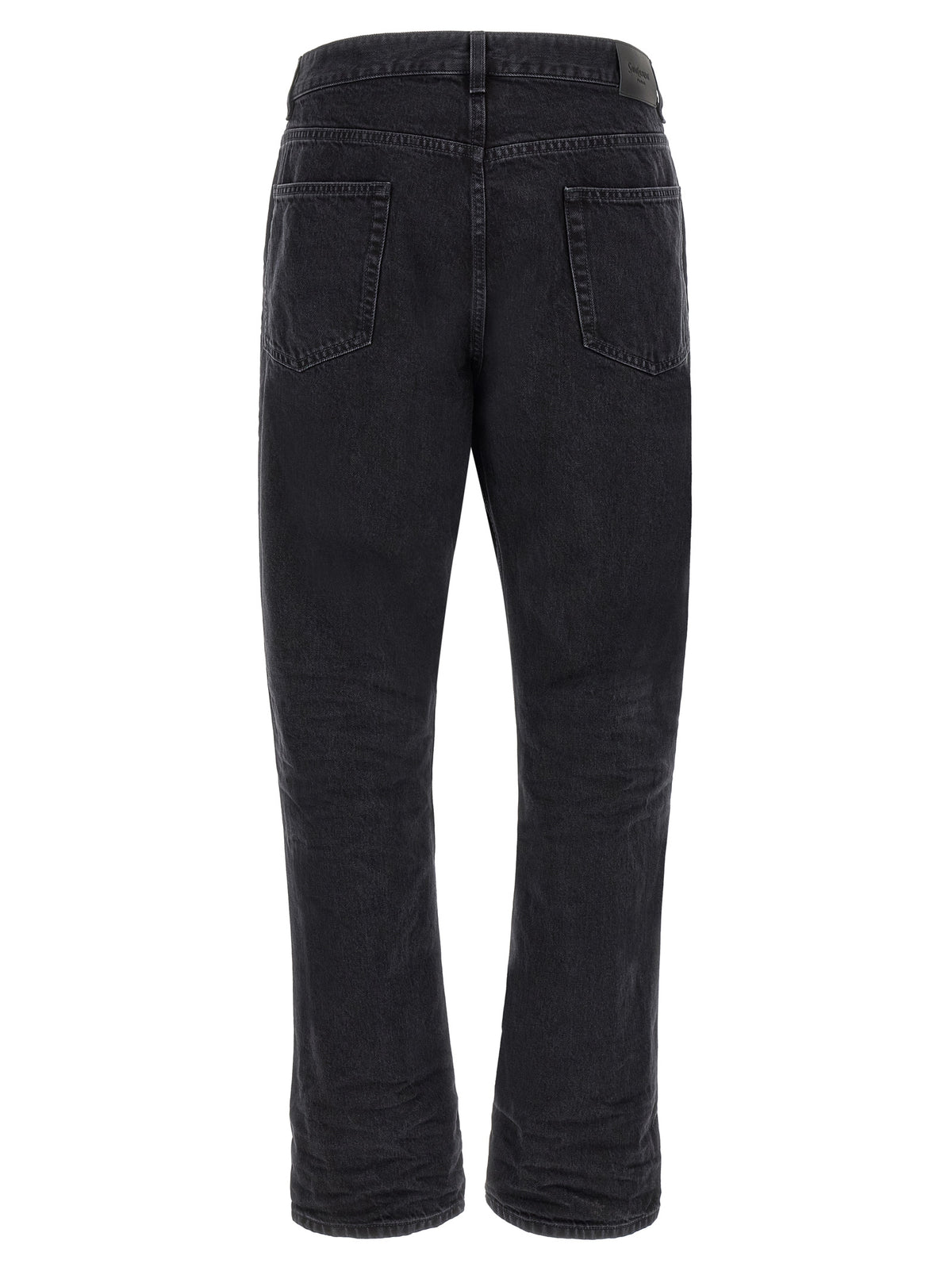 Saint Laurent Relax Tapered Washed Cotton Jeans in Black | Made in Italy