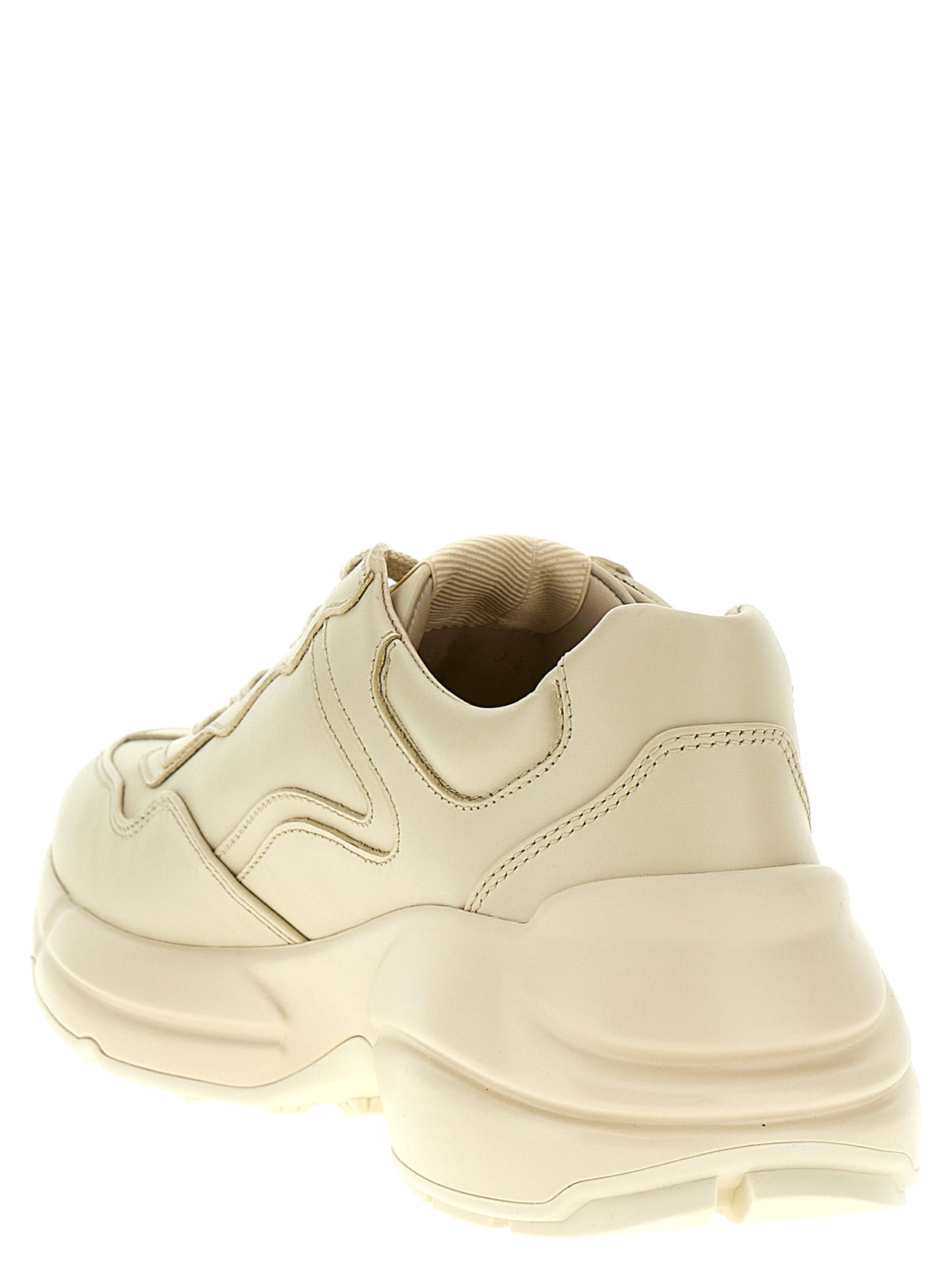 Gucci Rhyton Vintage Logo Calf Leather Sneakers in White | Made in Italy