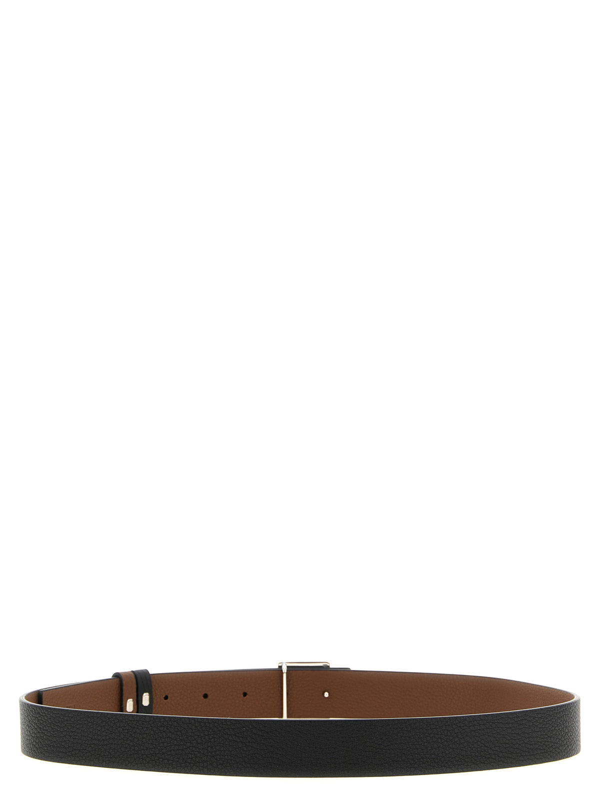 Fendi Reversible Full-Grain Calfskin Belt with FF Logo Palladium Buckle | Made in Italy