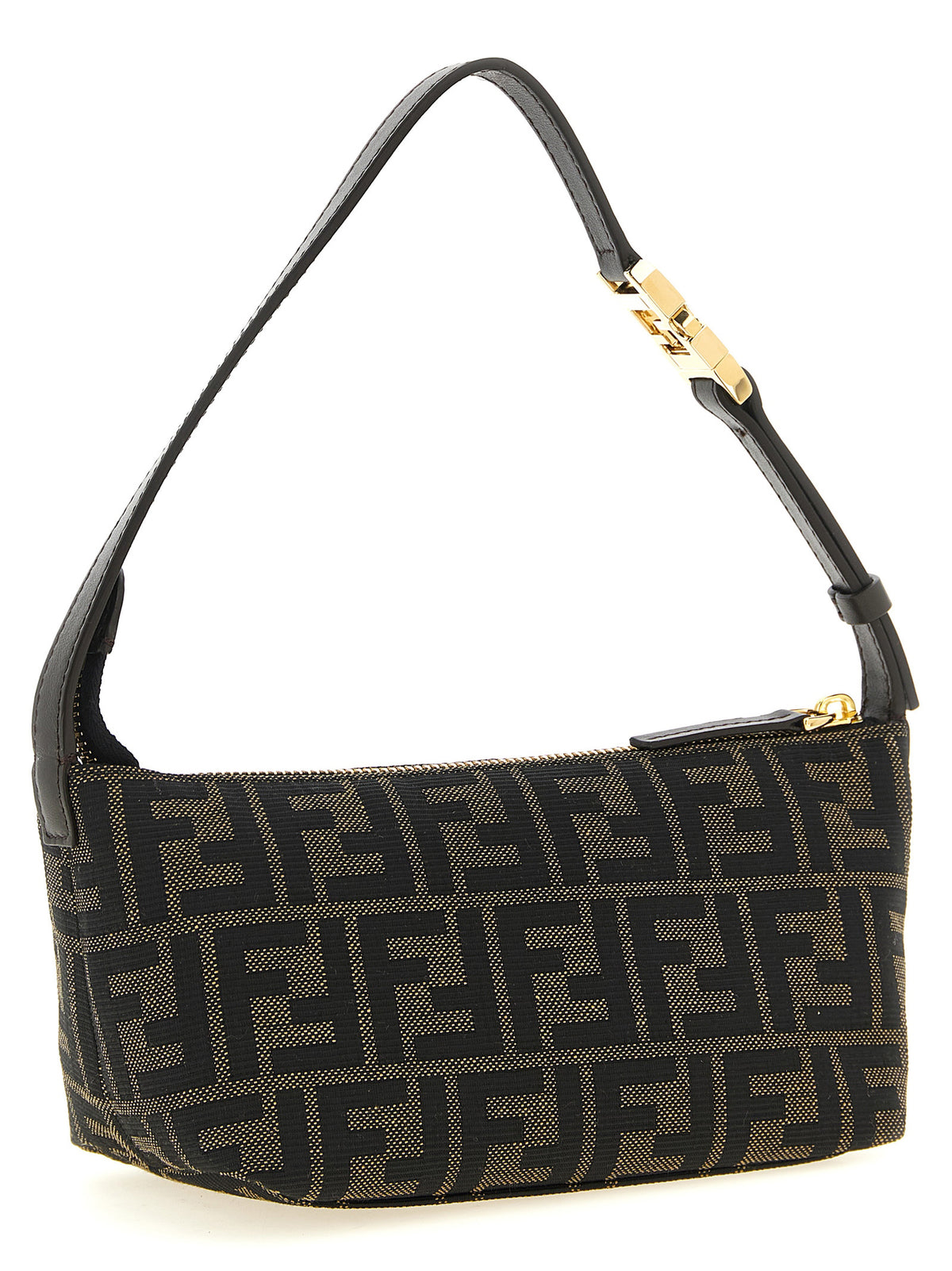 Fendi Vanity FF Zucca Jacquard Pouch in Brown | Made in Italy