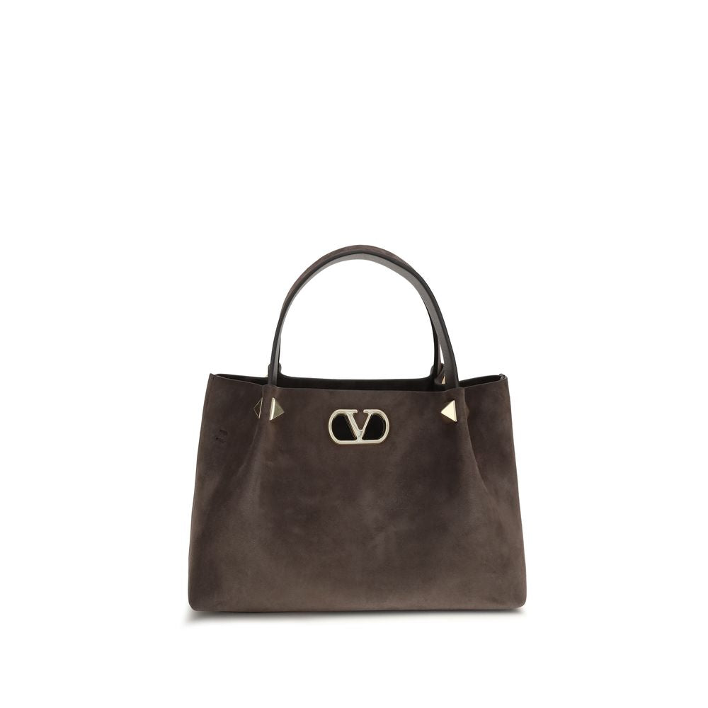 Valentino Garavani Small Suede Handbag with Maxi Studs in Brown | AW26