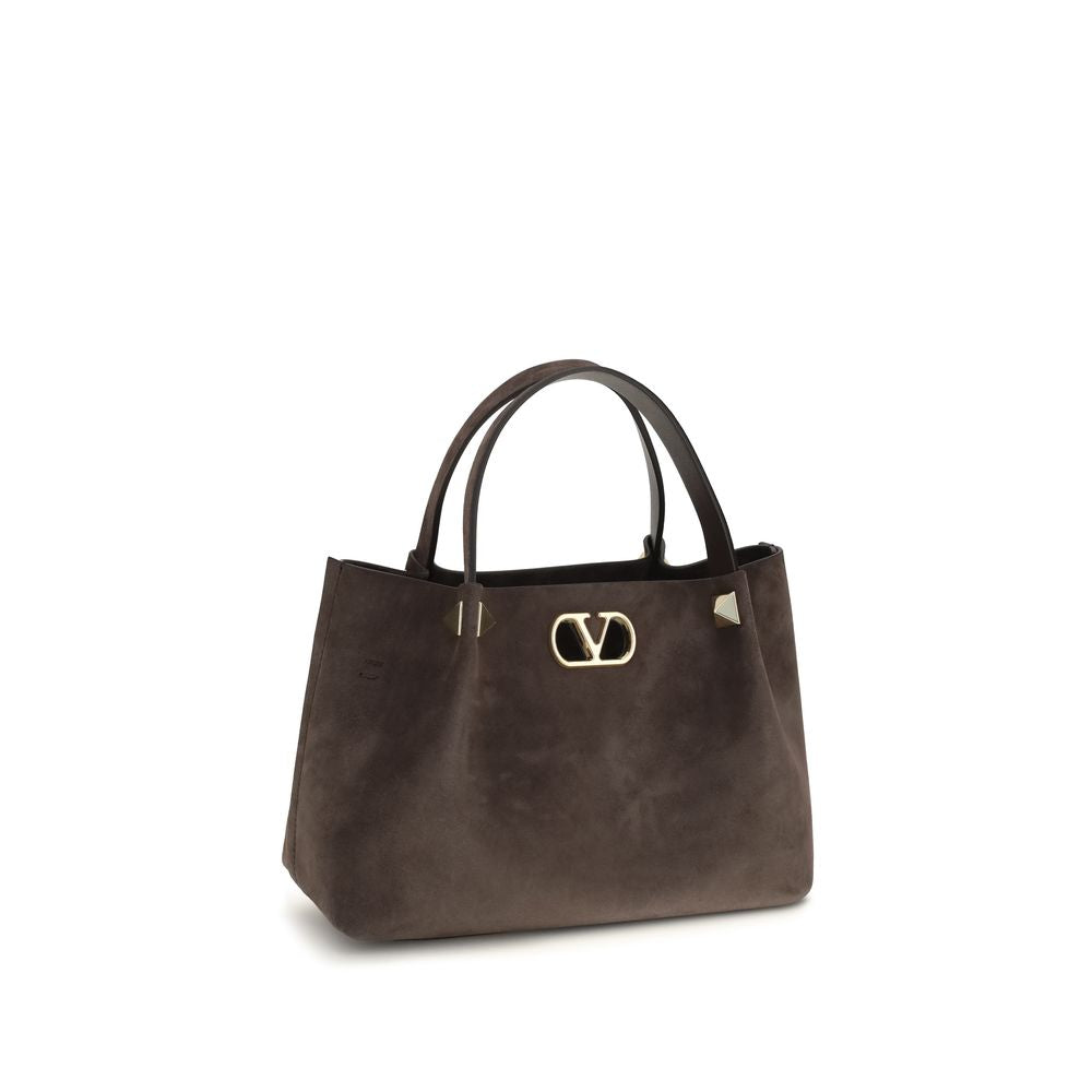 Valentino Garavani Small Suede Handbag with Maxi Studs in Brown | AW26