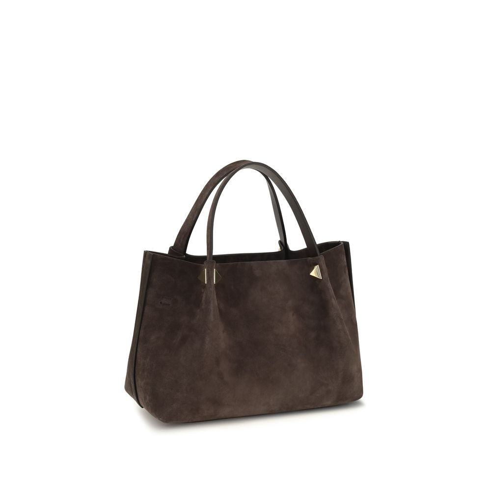 Valentino Garavani Small Suede Handbag with Maxi Studs in Brown | AW26