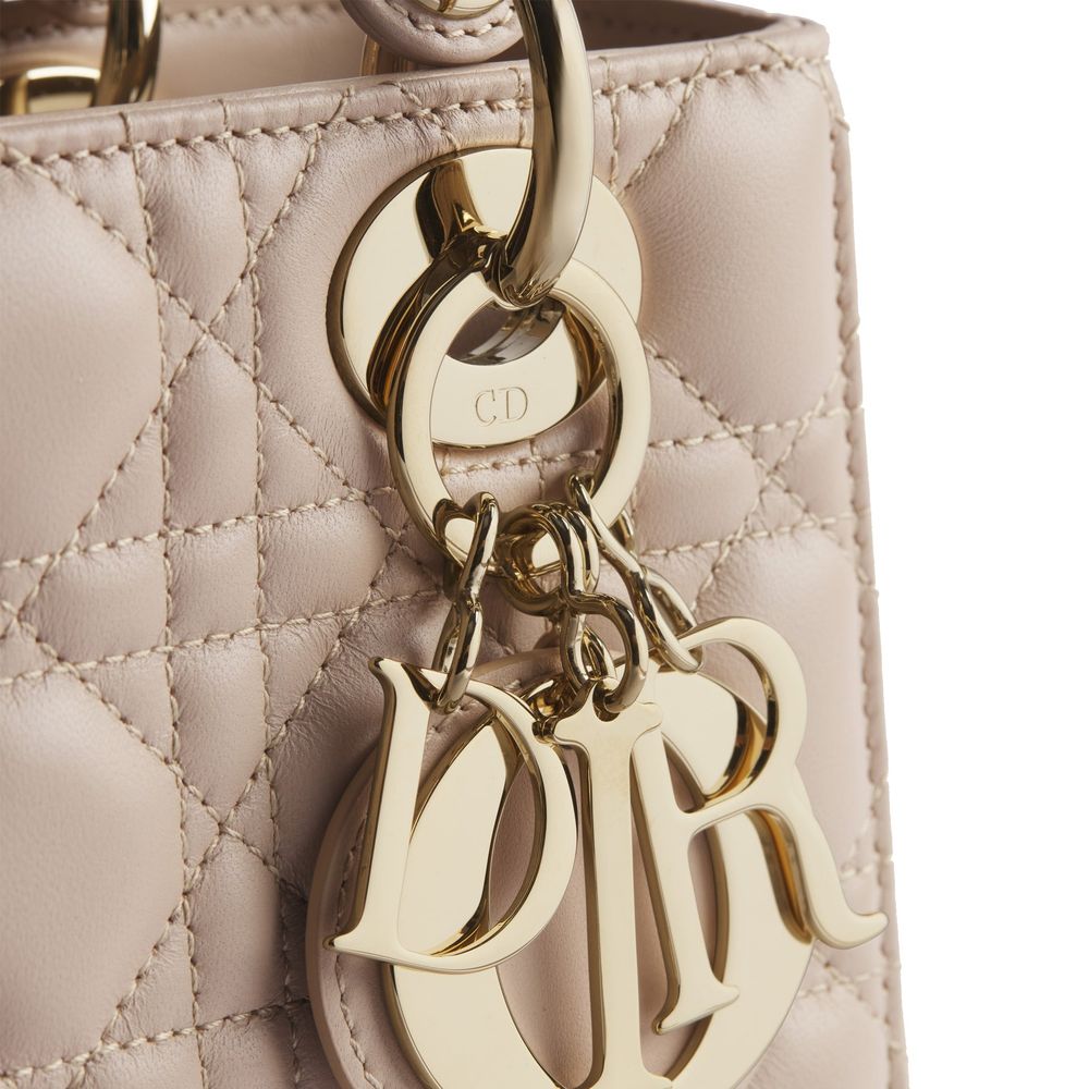 Dior Cannage Lamb Leather Handbag in Powder Beige | Made in Italy